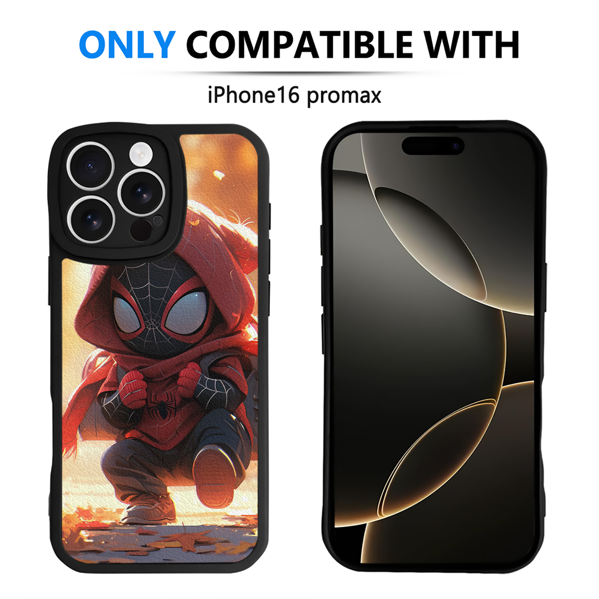 （画像用） Spider Man スパイダーマン 【iPhone 16シリーズ対応】シリコンスマホケース（レザー調） 材質：シリコン